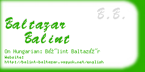 baltazar balint business card